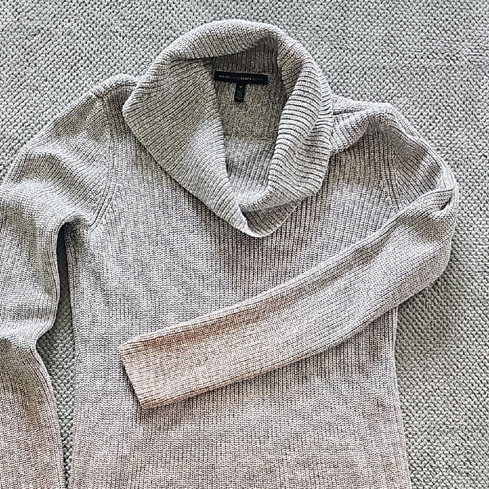 WHBM Cozy Gray Cowl Neck Sweater Med